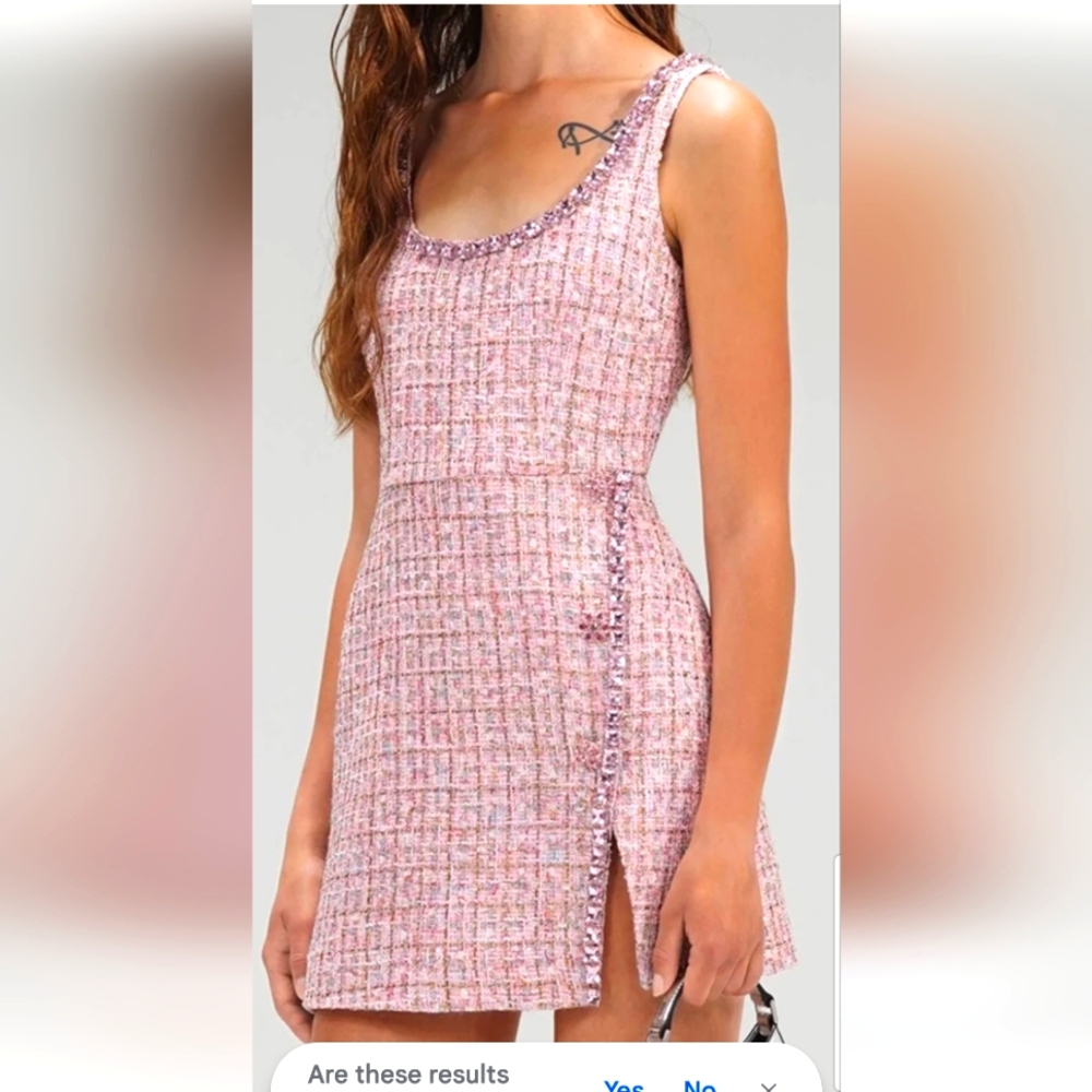 Self Portrait,Asymmetrical Buttoned Tweed Sheath Dress